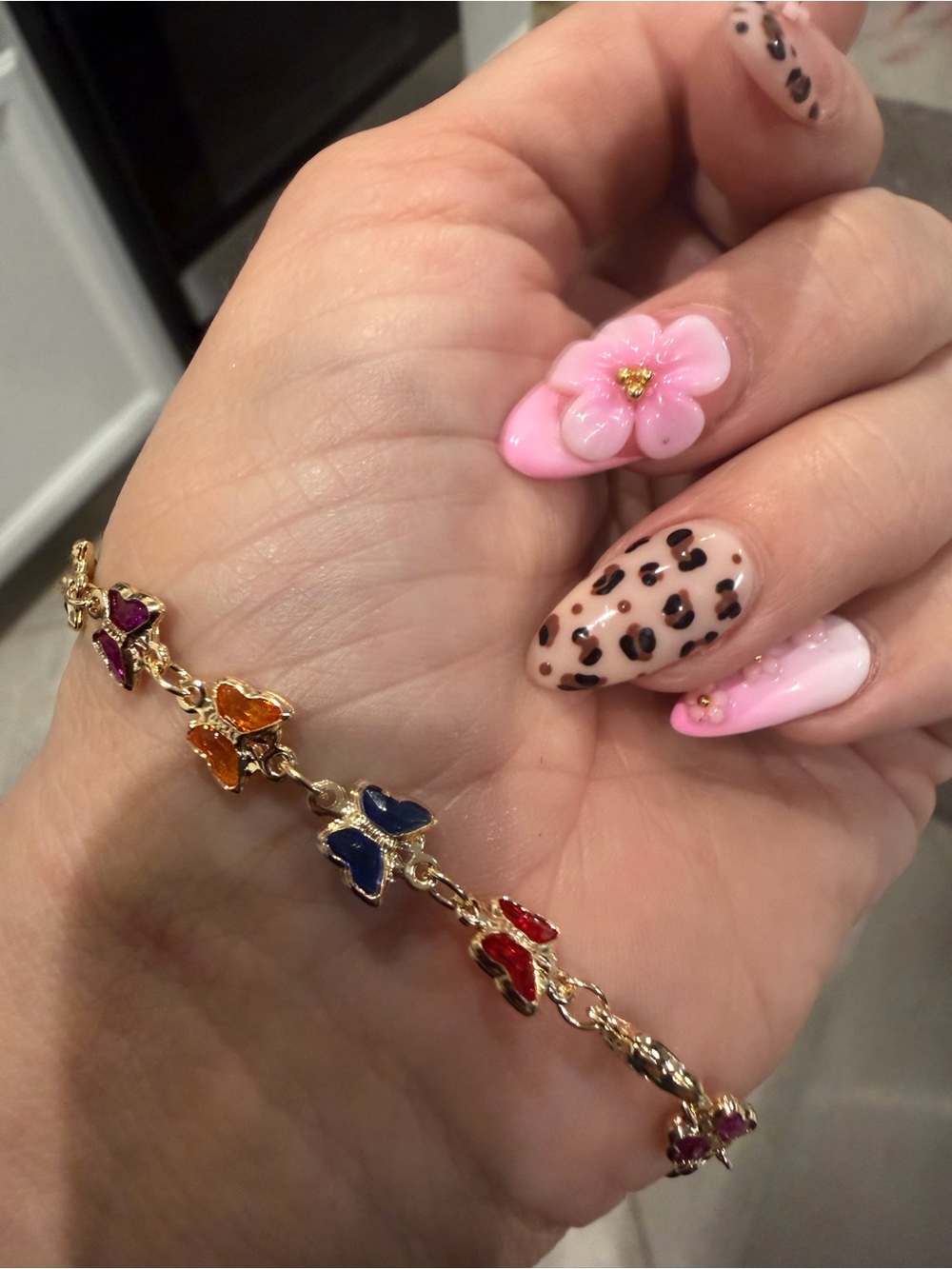 18K Gold Filled Multicolor Butterfly Bracelet